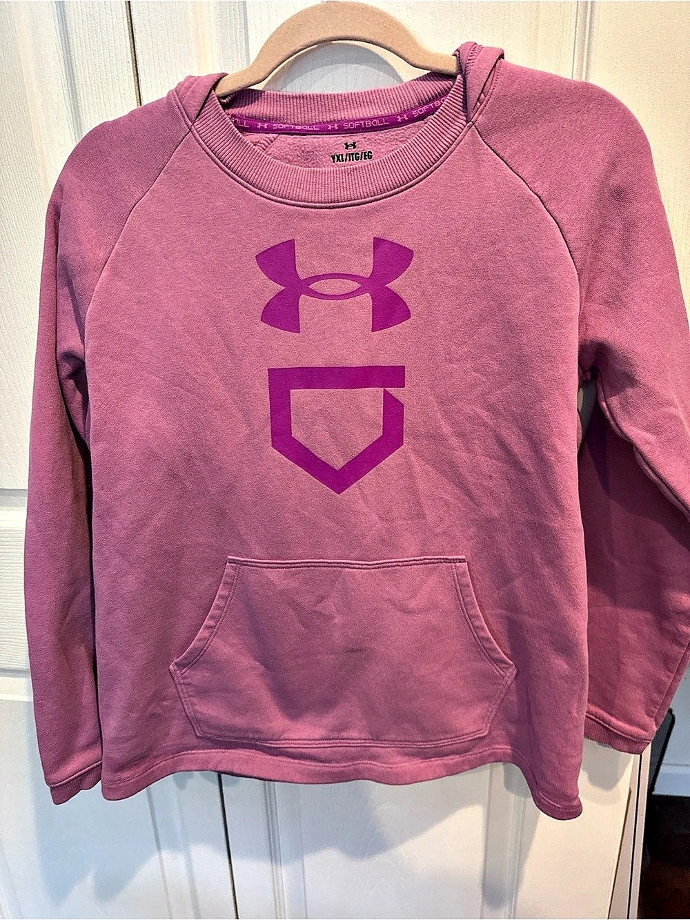 Under Armour Girls' Softball Hoodie Pink XL